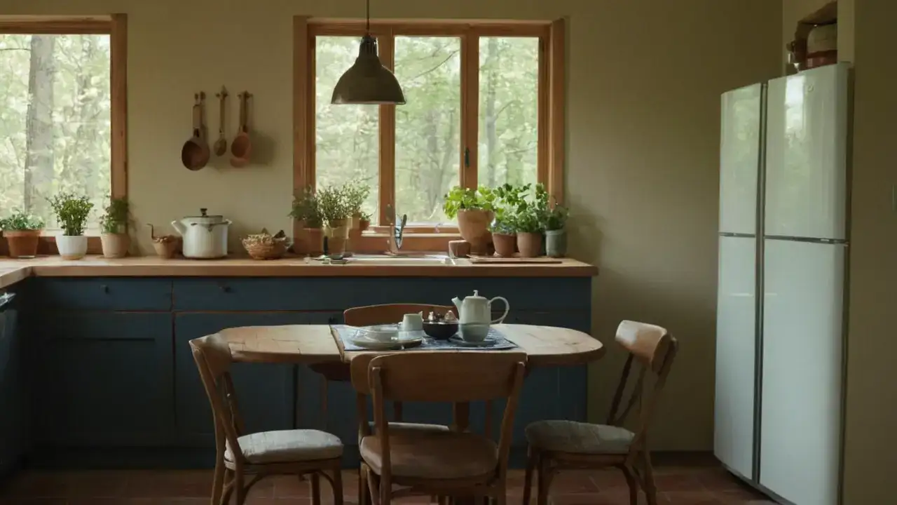 Luz cálida crea una cocina realista