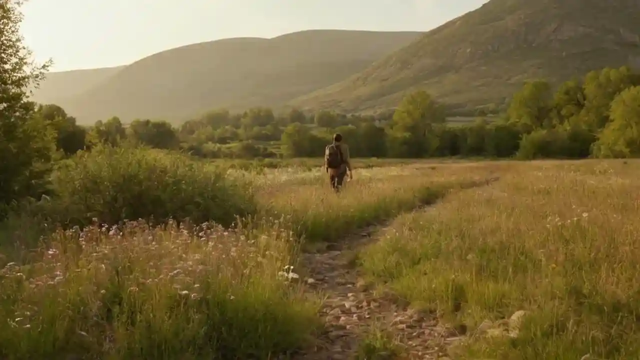 Paisaje natural, luz y figura solitaria